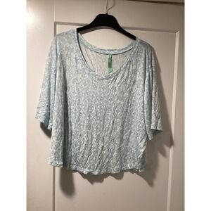 Honeydew Intimates Mint Bandana Paisley Pajama Top Sleep‎ Shirt Large NWT